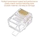 QUARKZMAN Telefonmodularstecker männlich RJ11/RJ12 Stecker, Kupferkern 6P6C klar 20 Stück