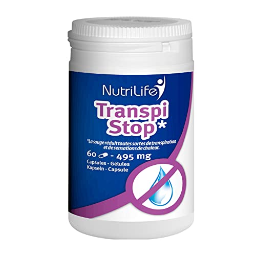 Transpistop - Aide à atténuer la transpiration - 60 gélules végétales Cover