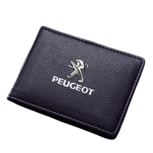 JYHBAQWN Geldbörsen Ausweis Kartenhüllen Geldklammern Scheckbuchhüllen Portmonee für Peugeot 2008 206 207 3008 301 307 308 308S e2008 Damen Herren Gift Zubehör,Normal-Cyanstyle