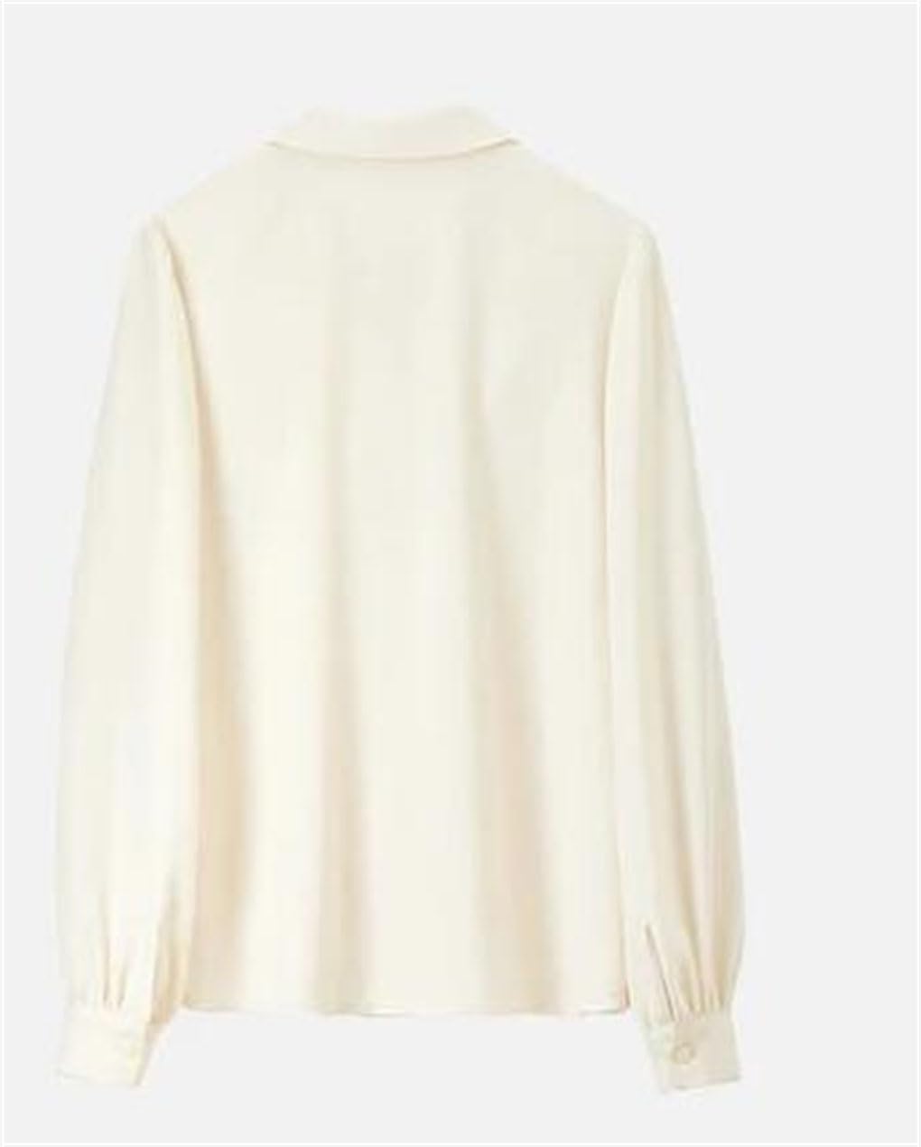 Blusa recta de gasa para mujer, con volantes, cuello en V, de satén, para oficina, ropa casual