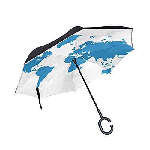 Parapluie de golf double couche résistant aux intempéries et pliant poignée en C