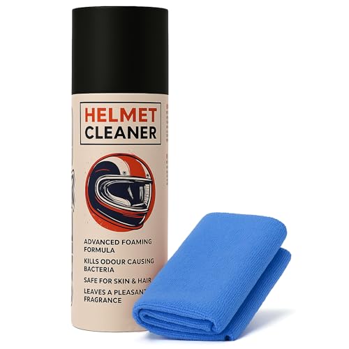 ShineXPro Helmet Cleaner & Microfiber Cloth, Anti-Bacterial Foami...
