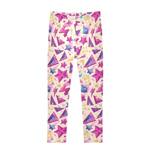 KLL Pink Glitter Texturoddler Girl Basic Leggings Comfortable High Waisted Leg Yoga Pants Exercise