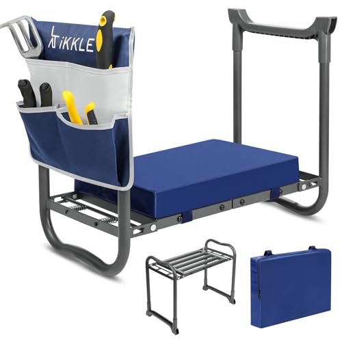 ikkle 838LB+ Capacity Garden Kneeler and Seat – Ultra Heavy Duty Stool Bench with Thick Soft Pad, Gift for Gardeners