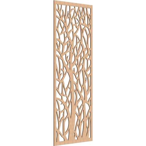 Odessa Decorative Pierced Fretwork Wood Wall Panels, 35 3/8"W x 89 3/8"H x 3/8"T, Hickory