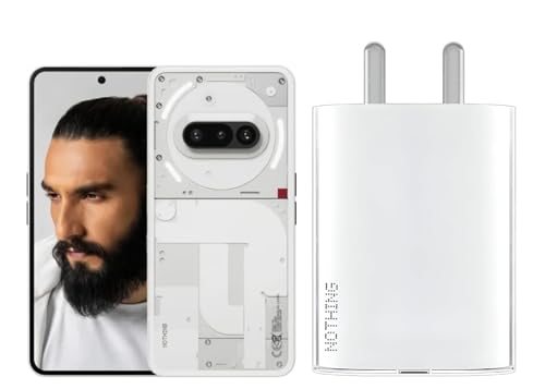 Image of Nothing 45W Original Rapid Charger Adapter for Nothing Phone 3a /Phone 3a Pro /2A /Phone 2a Plus /2 /Phone 1 /Pixel 9 Pro XL /S24 Ultra /S23 | Upto 50W Power Charger, 45Watt C-Type Charge, White