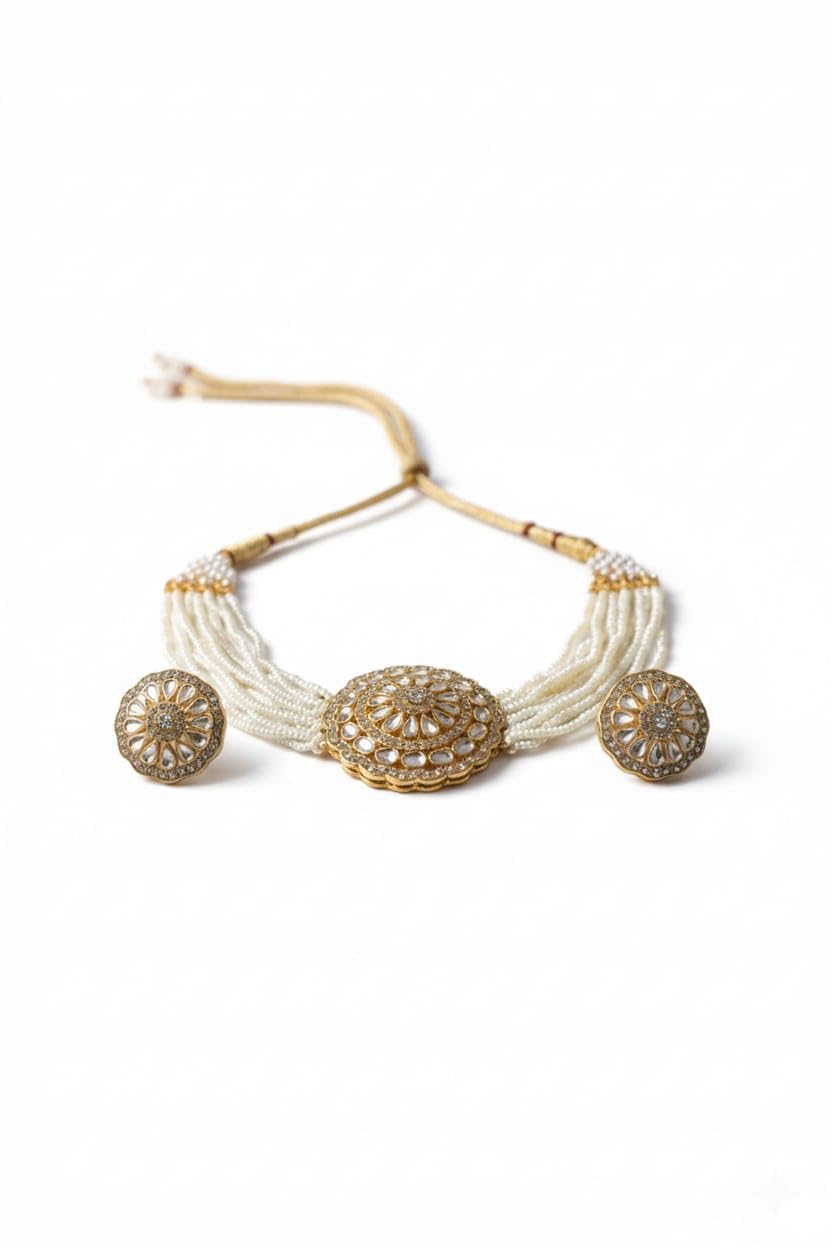 Elegant Multi layered Pearl Beaded Necklace Vintage Inspired Pendant Traditional Jewelry for Women-picture-54