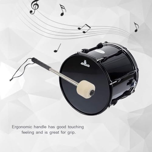 Yerleomit Trommelstöcke Marschschlägel Bass Mallet Drum Stick mit Wollfilz Filzkopf Edelstahl Griff, 2 Stück Trommelstöcke Marschtrommel Schlägel Drumstick Kopf Percussion Zubehör