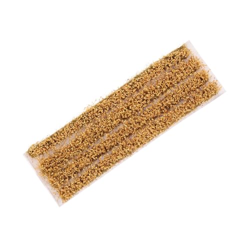 MOKKHNB Franja de Césped Estático Realista para Decoración de Paisajes 1:87, Material Plástico Dorado, Ligera Micro Paisajes y Maquetas