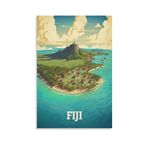KTYWZ Plaques en métal vintage Fidji, affiche murale rétro en métal, décoration de maison, club, jardin, 20 x 30 cm