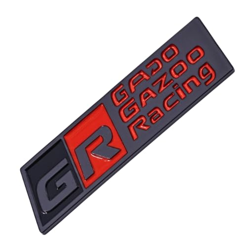 Image of KMH Premium GR GADO GAZOO Racing Car Logo Sticker | Racing Sport Cars Brand Emblem Badge Logo Sticker Decals for Car Accessories (Black with Red) Medium Pack of 1