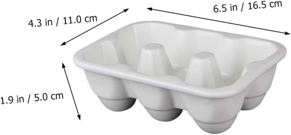 Lurrose 6grids Refrigerator Holder Ceramic Tray for Kitchen Storage and Display and Safe for Home Use