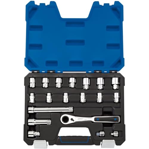 Draper 16482 - Set Di Chiavi A Bussola Metriche, 20 Mm, 19 Pezzi, Colore: Blu
