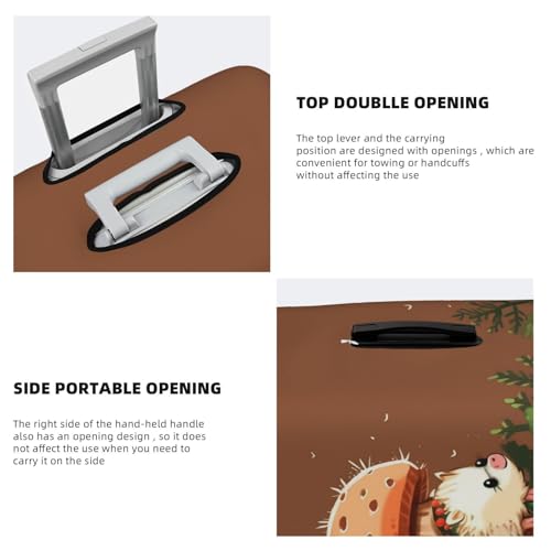 Travel Luggage Cover Hedgehog and mushroom Suitcase Protector Elastic Washable Stretch Suitcase Protector Anti-Scratch Travel Suitcase Cover Fit 18-32 Inch Luggage4