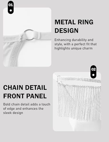 Panegy Mens Metal Tassels Thongs Sexy Shiny Strap G-Strings Low Waist Thong Panties4