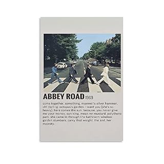 Capa Cd Beatles Abey Road Poster de science-fiction pour chambre d’enfant, salon, chambre à coucher, 60 x 90 cm - Les Beatles, Paul McCartney, John Lennon, RIngo Starr, George Harrison