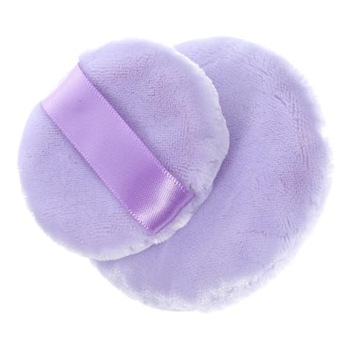SOESFOUFU Velvet Puff Makeup Powder for Women Double-sided Small Round for Foundation Blush and Setting Powder 2 Pack