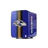 Ukonic NFL Baltimore Ravens 15-Can Mini Fridge 10L – AC/DC Powered, Official Team Colors & Logo, Portable Cooler for Tailgates, Home, Office, or Car