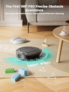 Lefant M210 Pro+ Robot Vacuum Cleaner - 4000Pa Strong Suction, PreciSense Obstacle Avoidance, Mini & Quiet, 200 Mins Runtime, Self-Charging, for Pet Hair/Hard Floors, Black