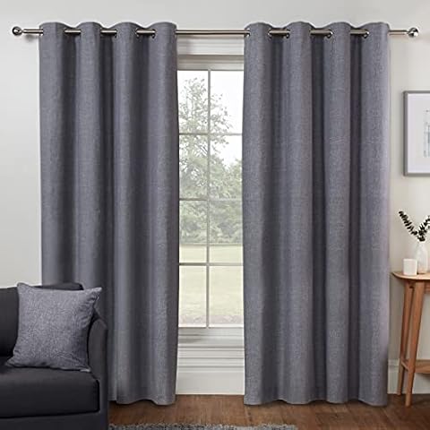 Sleepdown Charcoal Textured Eyelet Curtains Cover