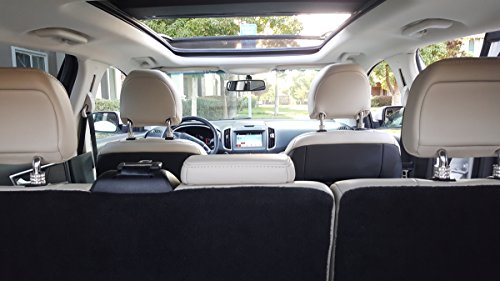 Bling Car Decor Crystal Bling Car Seat Headrest Decoration Charms, Rhinestone Bling Car Accessories For Women, Diamond Interior Car Seat Accessory, Headrest Collar Charms, Car Glam (Square 2 Pc) #TOP2