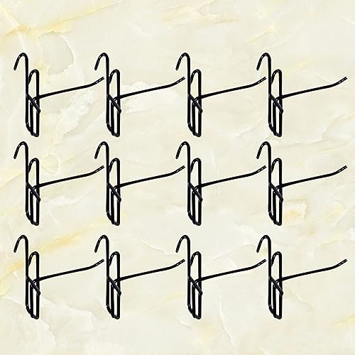 OKUMEYR 20pcs Black Hooks Heavy Duty Metal Wire Hooks for Hanging Wall Pins for Supermarket Display