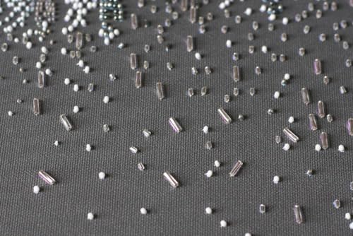 Image of Wizardi Bead Embroidery Kit - The Glitter of The Night Lights. Colorful Beads, Beading Needles. DIY Kit. Embroidery for Beginners. Home Decor. AB-755 Abris Art