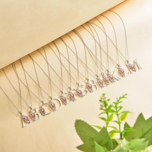 Diamond Initial Necklace for Women 925 Sterling Silver Initial Pendant Necklace with Lab Grown Diamonds Letter Necklace Jewelry Gifts for Her2