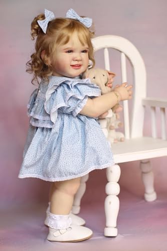 RXDOLL 71 cm duży rozmiar realistyczne lalki Reborn maluch dziewczynka miękka tkanina winylowa ciało Reborn lalki niemowlęce, które wyglądają prawdziwie uśmiechnięta lalka malucha realistyczne lalki