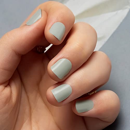 Makartt Semi Cured Gel Nail Strips Gel Nail Polish Sticker Grey Gel Nail Stickers Full Nail Wraps With Nail File, Nail Wipe And Wood Stick For Women Girls Easy And Quick Nail Art 1 Sheet 20 Strips #TOP7