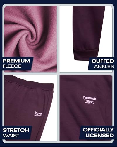 Reebok Girls Jogger Set - 2 Piece Matching Sweat Set with Pullover Hoodies and Athletic Joggers for Girls3