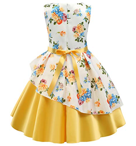 CMMCHAAH 2-9 Years Flower Girls Dresses Toddler Floral Print Dress3