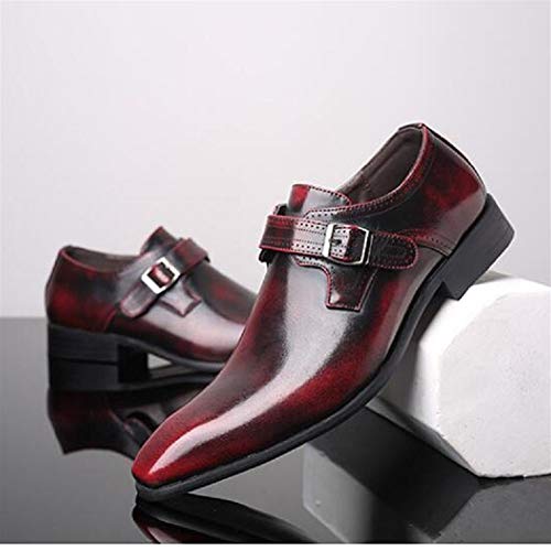 Formal Dress Shoes for Men Slip On Monk Strap Patent Leather PU Leather Low Top Rubber Sole Resistant Non Slip Anti-Slip Casual3