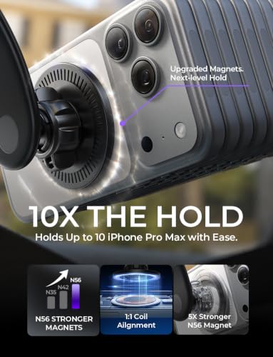 LISEN for MagSafe Car Mount for iPhone 18 Pro Max, Magnetic Phone Holder for Car, Magnetic Car Phone Mount, Dashboard Suction Phone Mount, 360° Adjustable Memory Alloy Bendable Arm for iPhone 18 17 - image 4
