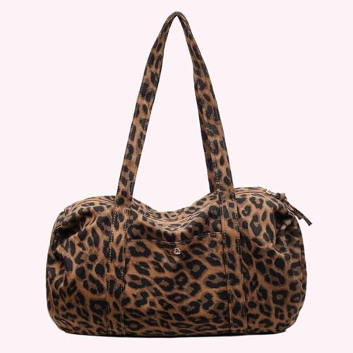 Sac à bandoulière léopard en nylon pour femmes et filles avec fermeture éclair pratique - 4