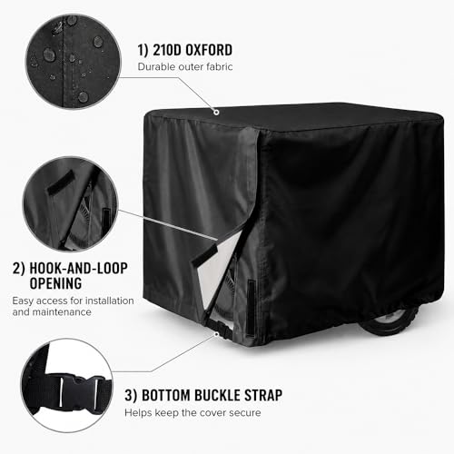 Housse de générateur haut de gamme DuroMax bâche robuste noire 210D - 4