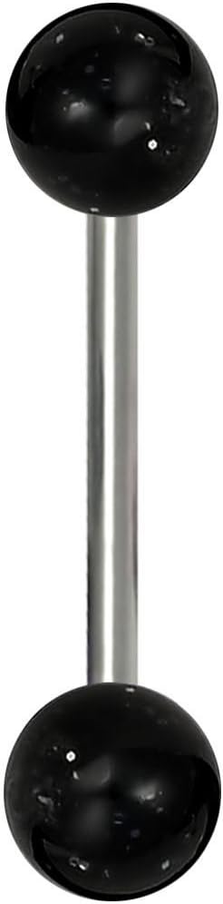14G 16mm (5/8 Inch) Surgical Steel Ultra Glitter Tongue Ring
