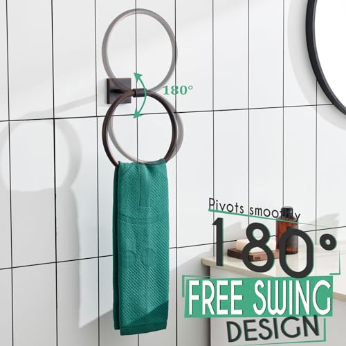 Image of KOKOSIRI Hand Towel Holder Wall Mounted Towel Ring Bathroom Accessories Shower Towel Hanger Rack Stainless Steel Oil Rubbed Bronze, B3010OBR