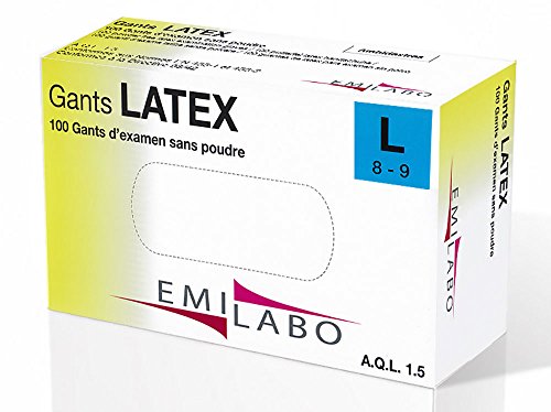 EMILABO-Guanti da esame, in lattice, Non