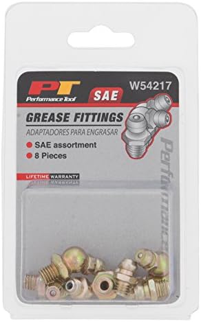 Performance Tool W54217 SAE Brake Line Fitting Kit - 1/4" x 28 Thread - Includes 8 Fittings: 4 Straight, 2 45 Degree, and 2 90 Degree