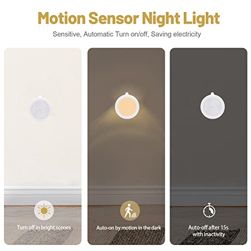 Motion Sensor Light Indoor, Battery Powered Warm Night Light, Led Sensor Light For Hallway, Step, Battery Stair Light Indoor, Easy Install With Magnet, Hang Or Stick-On, Kids Night Lights For Bedroom #TOP2