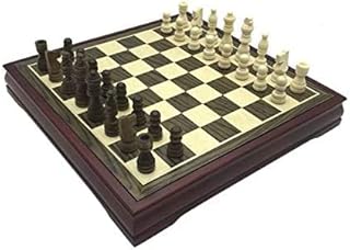 Jogo de tabuleiro de xadrez de madeira de qualidade, peças de xadrez de madeira maciça, mesa de café de xadrez internacional tabuleiro de xadrez de madeira 28 28 cm decoração