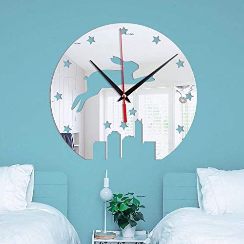 shuyinju Moda Creativa Acrílico Pegatinas De Pared Relojes Decoración del Hogar Pegatinas De Espejo Sala De Estar Dormitorio Reloj De Pared Mute