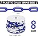 PATIKIL Blue/White Plastic Chain, 92 ft 8mm Safety Barrier Chain Large Plastic Chain Long for Crowd Control, Queue Line, Parking, Fence, Gate, Concert, Construction Site Decoration