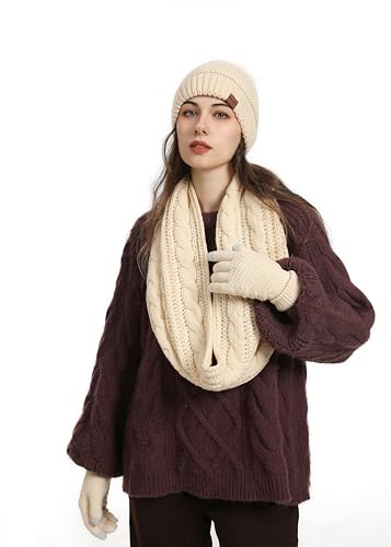 Winter Hat Scarf Gloves Set 4 pcs - 49% Off Warm Women's Accessories - Image 5