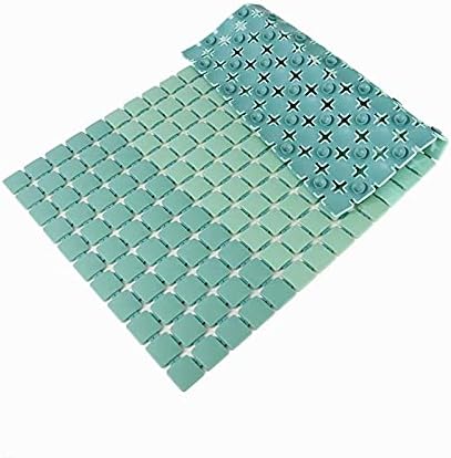 Exdtgt Nonslip Bath Mats for Bathroom Floor with Suction Cups Grip and Drain Holes Washable Shower Stall Bathtub Mat - 26.8 X 15.2 Inch (Gradient Green)