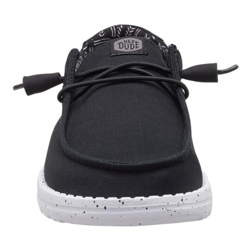 Image of HEYDUDE Wendy Stretch Canvas Slip On Shoes, Black Odyssey Size 12