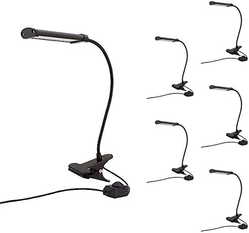 MarsLG 4-Watt LED Flex Neck Clip-On Table Lamp with Inline Dimmer Switch, Case of 6 Lamps, 2409WHx6 (Case Quantity - 6 Lamps)
