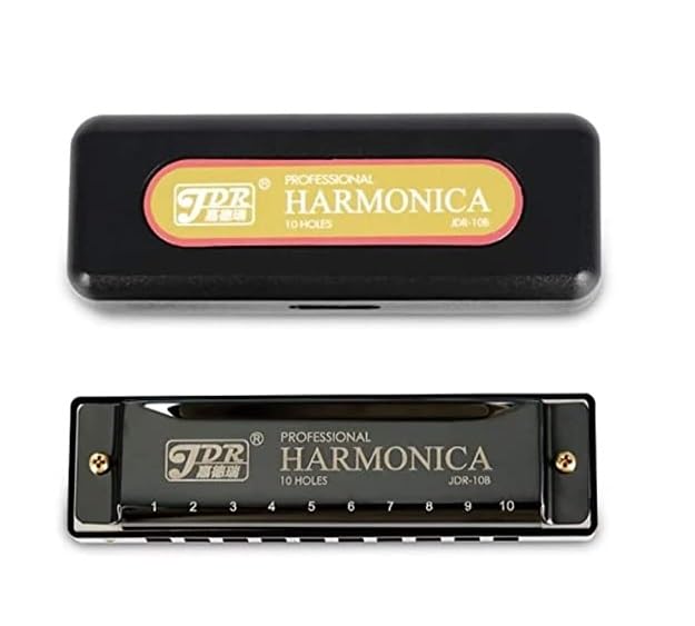 Image of KETOSTICS JDR MOUTH ORGAN /HARMONICA 10 HOLES (KEY OF C) SILVER FOR MUSIC LOVERS