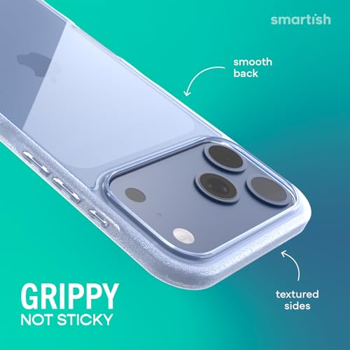 Image of Smartish iPhone 17 Pro Max Clear Case - Gripmunk [Lightweight + Protective] Anti-Yellowing Slim Case - Drop Tested Ultra Thin Grip Cover for Apple iPhone 17 Pro Max - Clearly Clear